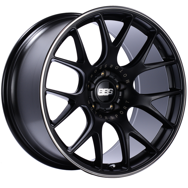 BBS CH-R 20x10.5 5x112 ET25 Satin Black Polished Rim Protector Wheel -82mm PFS/Clip Required CH103BPO CH103BPO Photo - Primary