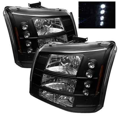Spyder Chevy Silverado 1500/2500 03-06 Bumper Lights Crystal Headlights Blk HD-YD-CS03-1PC-AM-BK 5012395 5012395 Photo - Primary