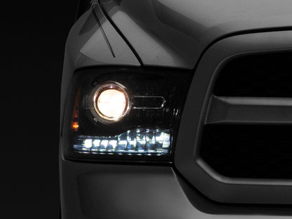 Raxiom 09-18 Dodge RAM 1500 LED Halo Headlights w/Switchback Turn Signals- Blk Housing (Clear Lens) R111518 R111518 Photo - Primary
