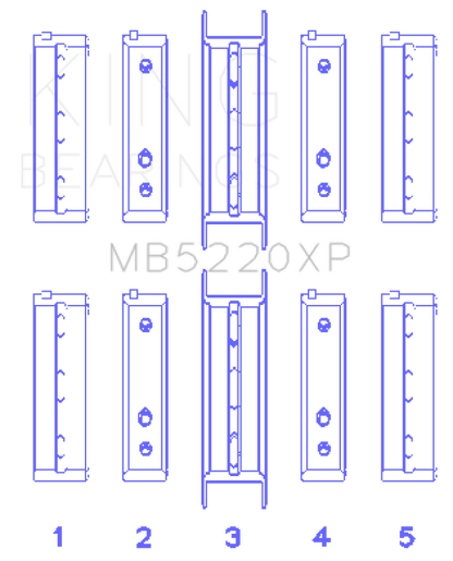 King Engine Bearings King Subaru WRX/STi EJ20 EJ22 EJ25 Flange #3 Position (Size .025) Performance Main Bearing Set MB5220XP.026 MB5220XP.026 Photo - Primary