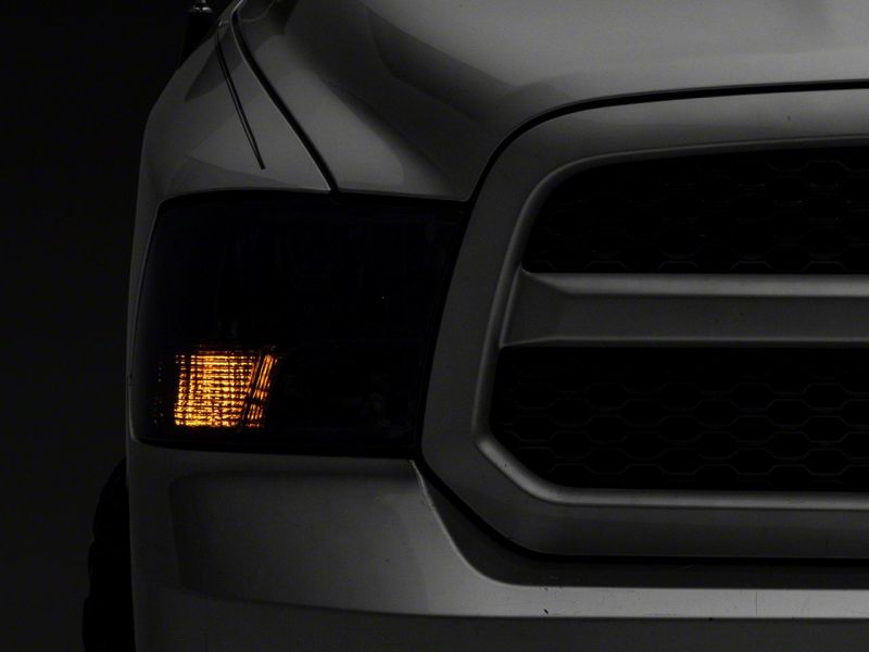 Raxiom 09-18 Dodge RAM 1500 Axial OEM Rep Headlights w/ Dual Bulb- Chrome Housing (Smoked Lens ) R118021 R118021 Photo - Close Up