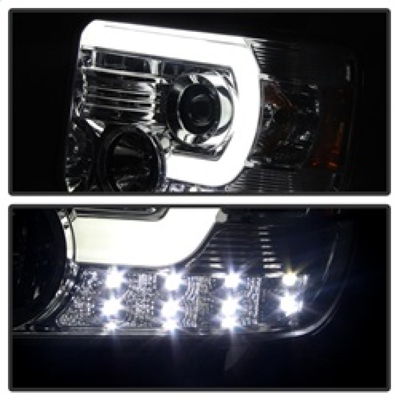 Spyder GMC Sierra 14-16 Projector Headlights Light Bar DRL Chrome PRO-YD-GS14-LBDRL-C 5080622 5080622 Photo - Unmounted