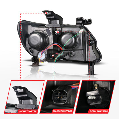 ANZO 15-22 Chevy Colorado Blk Housing Full LED DRL Projector Headlight w/ Sequential Light Bar 111634 111634 Photo - Unmounted