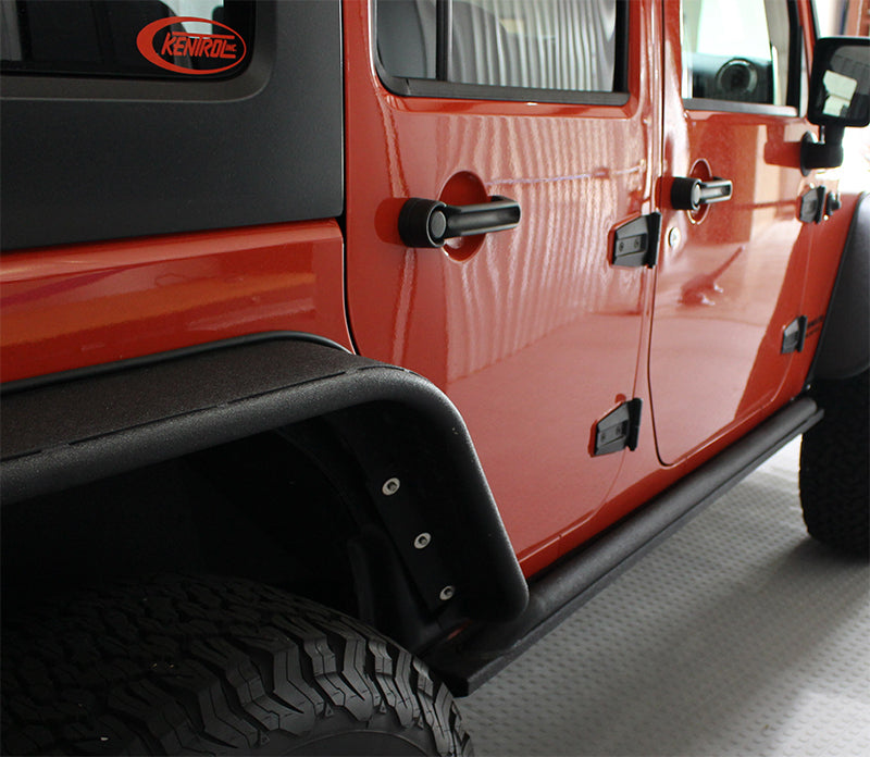 Fishbone Offroad 07-18 Jeep Wrangler JK 4 Door Rubicon Steel Rock Slider - Black Textured Powdercoat FB23011 FB23011 Photo - out of package