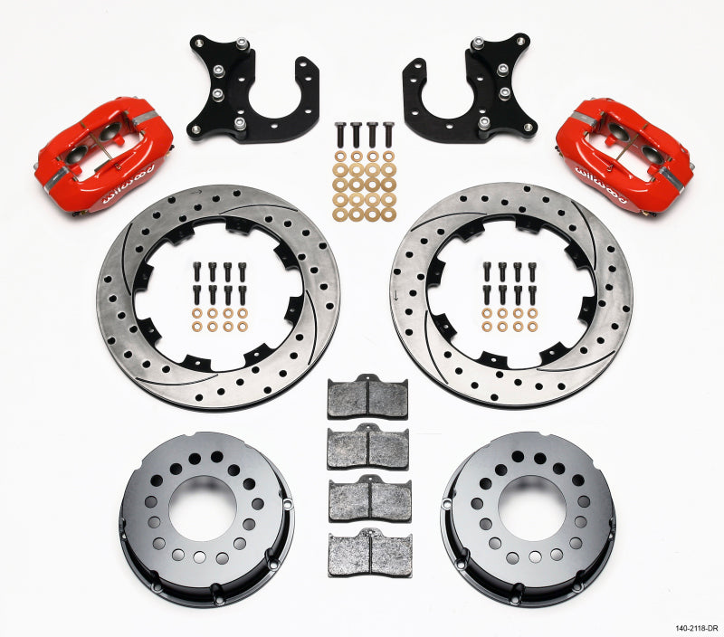 Wilwood FDL P/S Rear Kit,Drilled,Red,New Big Ford 2.50" Offset 140-2118-DR Photo - Primary