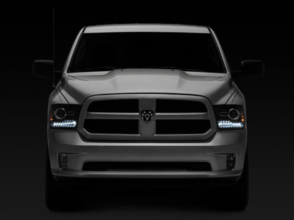 Raxiom 09-18 Dodge RAM 1500 LED Halo Headlights w/Switchback Turn Signals- Blk Housing (Clear Lens) R111518 R111518 Photo - Close Up