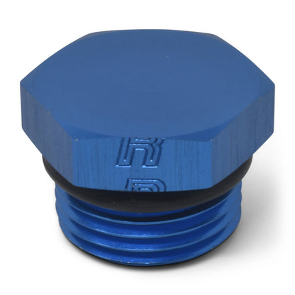 Russell -12 AN Straight Thread Plug Adapter (Blue Finish) 660300 Photo - out of package