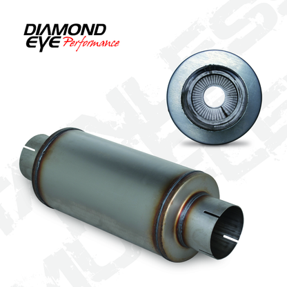 Diamond Eye Performance Diamond Eye MFLR 4inID SGL IN/SGL OUT 7inDIA X 14in BODY 20in LENGTH PERF SLOTTED ENDS 409 SS 460020 460020 Photo - Primary