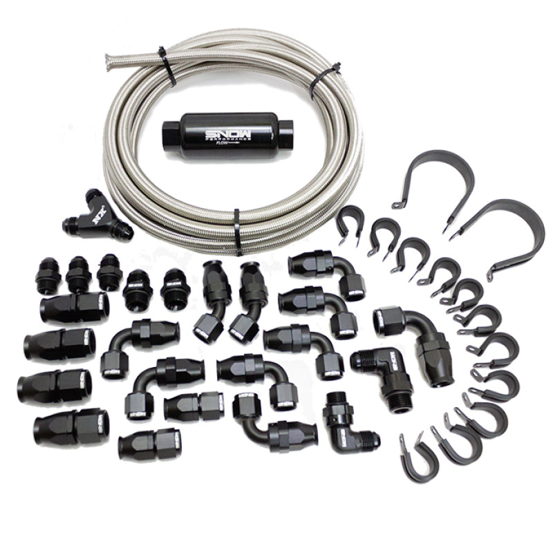 Snow Performance SNOW 8AN Braided Stainless PTFE Fuel Line Kit - 30FT SNF-60801 SNF-60801 Photo - Primary