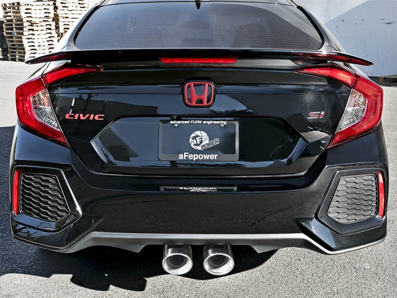 aFe Polished Takeda 3" Cat-Back Exhaust 17-18 Honda Civic Si I4 1.5L (T) 49-36621-P Photo - Mounted