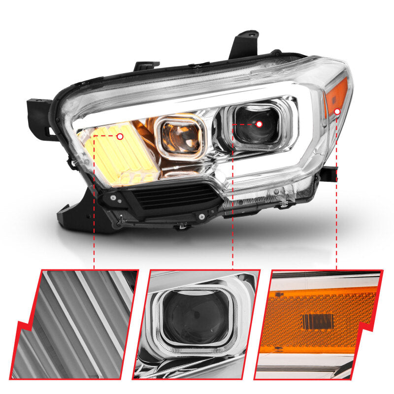 Anzo  2016-2017 Toyota Tacoma Projector Headlights w/ Plank Style 111380 Photo - Unmounted