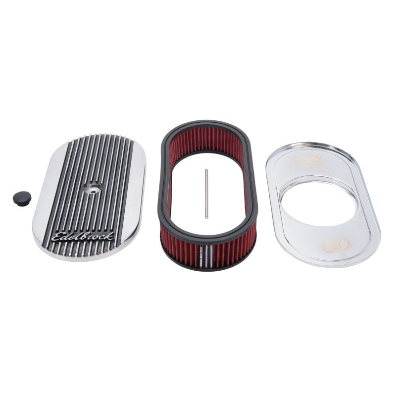 Edelbrock Air Cleaner, Elite II, Oval, Single 4-bbl Carb, 2.5" Red Element 4273 Photo - Primary