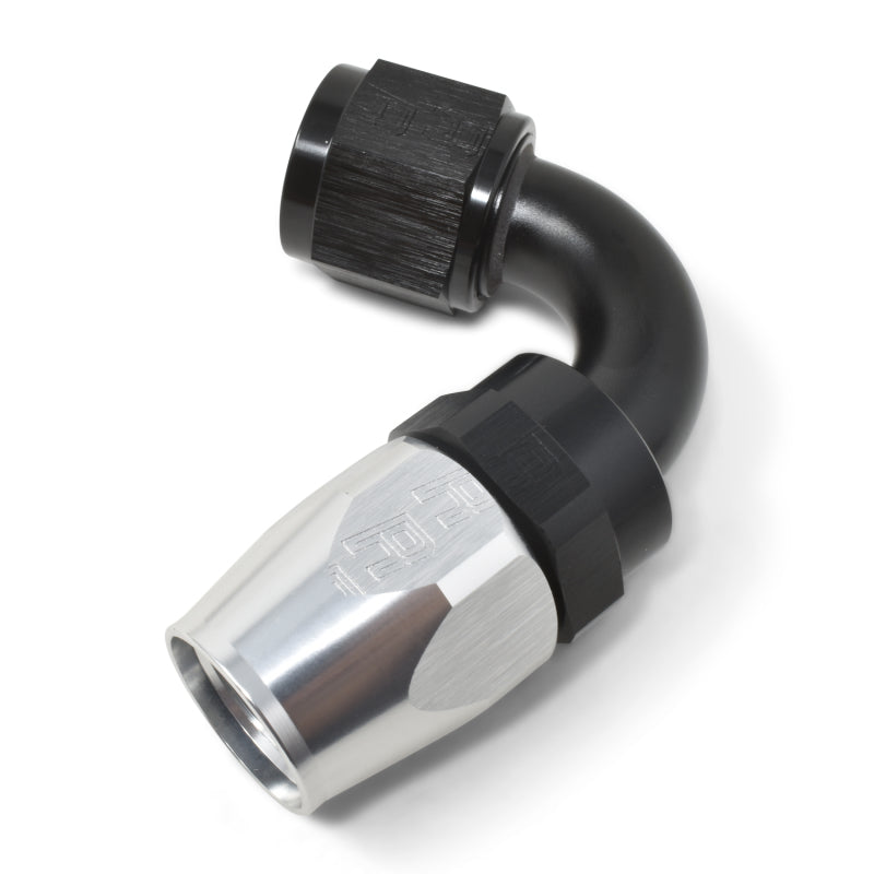 Russell -8 AN Full Flow 120° Tight Radius Hose Ends - Black / Silver 613413 Photo - out of package