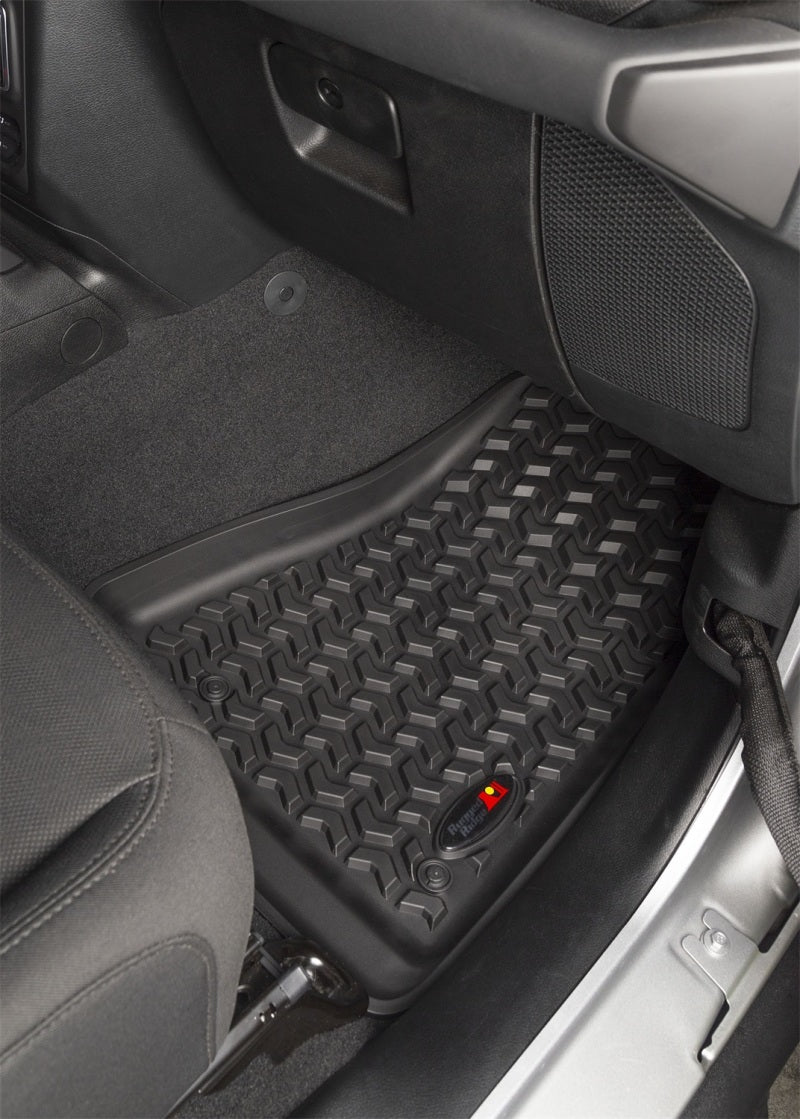 Rugged Ridge All Terrain Floor Liner,Front Pair,Black;18-18 Jeep Wrangler JL/JLU 12920.36 Photo - Mounted