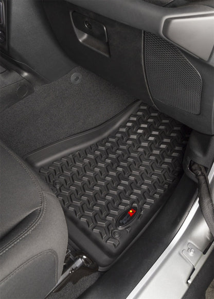 Rugged Ridge All Terrain Floor Liner,Front Pair,Black;18-18 Jeep Wrangler JL/JLU 12920.36 Photo - Mounted