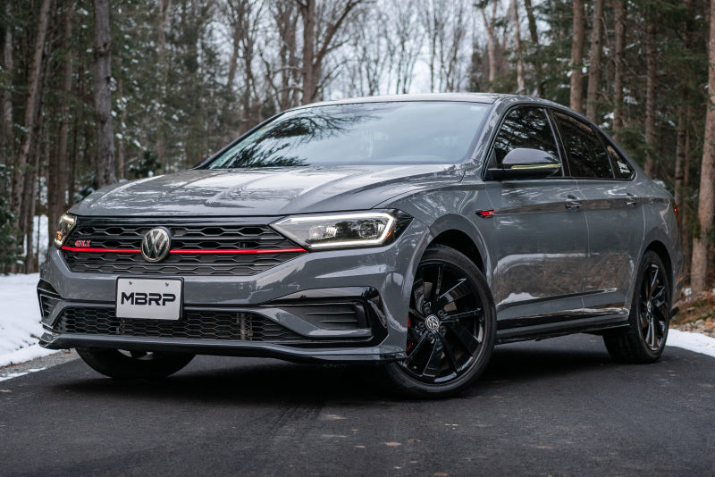 MBRP 19-21 VW Jetta GLI T304 SS 3in Cat-Back Dual Split Rear Exit Exhaust - Carbon Fiber Tips S46083CF S46083CF Photo - out of package