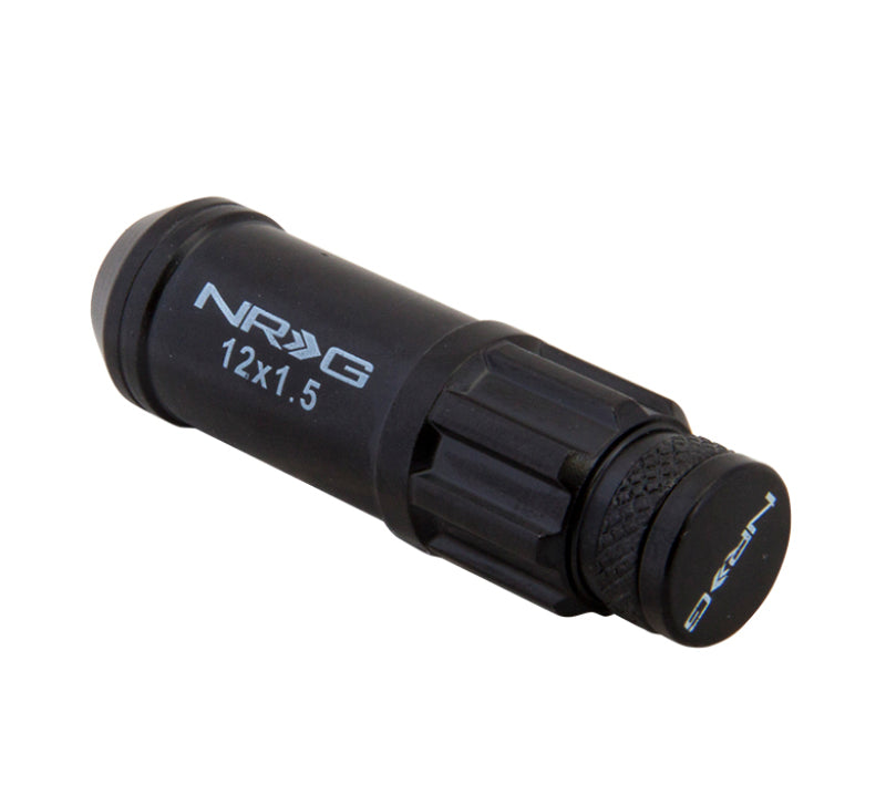 NRG M12 x 1.5 New Steel Lug Nut w/ Dust Cap Cover Set 21 Pc Black w/Locks LN-LS700BK-21 Photo - Primary