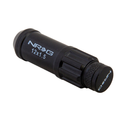 NRG M12 x 1.5 New Steel Lug Nut w/ Dust Cap Cover Set 21 Pc Black w/Locks LN-LS700BK-21 Photo - Primary