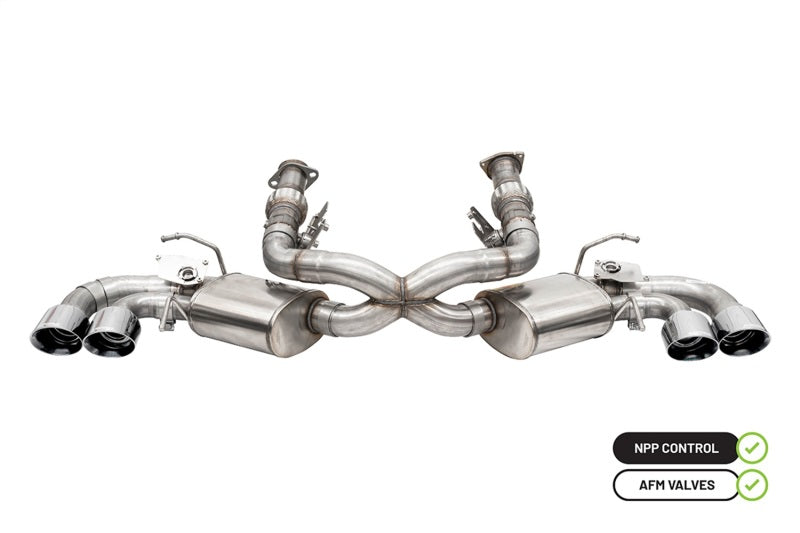 Corsa 2020 Corvette C8 3in Valved Cat-Back 4.5in Pol Quad Tips - Fits Factory Perf Exhaust w/ AFM 21100 21100 Photo - Primary