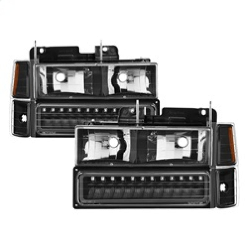 SPYDER Xtune 92-94 Blazer Full Size Corner/LED Bumper Headlights Black HD-JH-CCK88-LED-AM-BK-SET 5069542 5069542 Photo - Primary