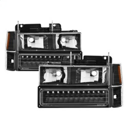 SPYDER Xtune 92-94 Blazer Full Size Corner/LED Bumper Headlights Black HD-JH-CCK88-LED-AM-BK-SET 5069542 5069542 Photo - Primary