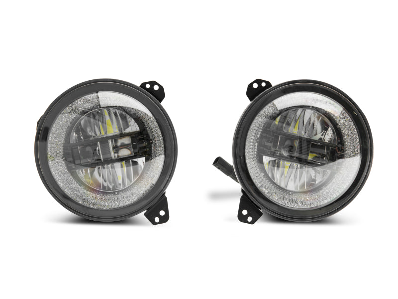 Raxiom 18-22 Jeep Wrangler JL/JT Axial Series LED Headlights- Black Housing (Clear Lens) J133763 J133763 Photo - Close Up