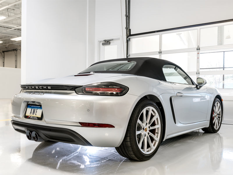 AWE Tuning Porsche 718 Boxster / Cayman SwitchPath Exhaust (PSE Only) - Diamond Black Tips 3025-33020 3025-33020 Photo - Mounted