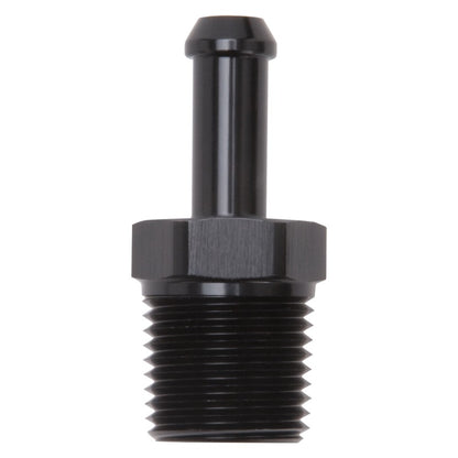 Edelbrock Hose Fittings, Straight, 1/2" NPT to 3/8" Barb, Black Anodize 8185 Photo - Unmounted