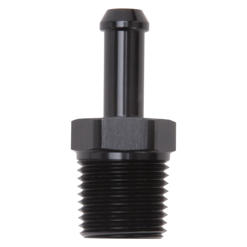 Edelbrock Hose Fittings, Straight, 1/2" NPT to 3/8" Barb, Black Anodize 8185 Photo - Unmounted