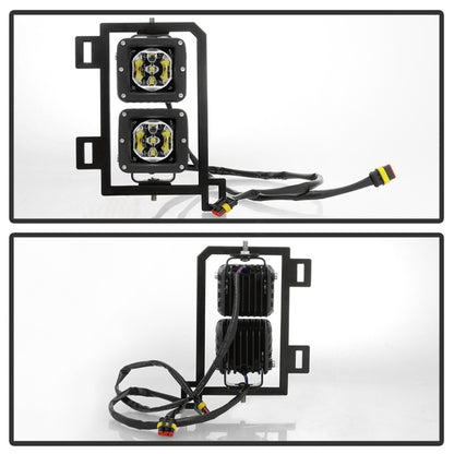 Spyder Dodge Ram 2013-2018 1500 Only Full LED Fog Lights W/Bracket and Universial Switch- Clear 9045424 9045424 Photo - Unmounted