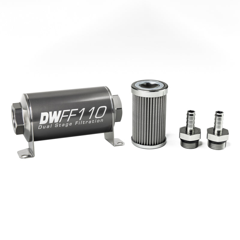 DeatschWerks 3/8 in, 100 micron, 110mm In-line fuel filter kit 8-03-110-100K-38 Photo - Primary