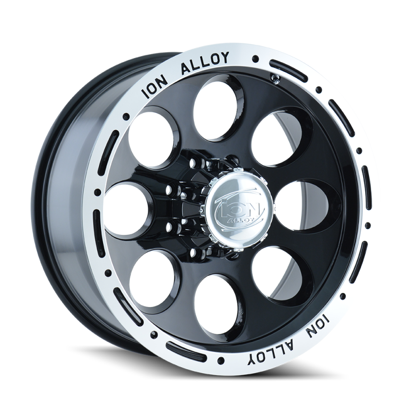 ION Wheels ION Type 174 16x8 / 5x114.3 BP / -5mm Offset / 83.82mm Hub Black/Machined Wheel 174-6865B 174-6865B Photo - Primary