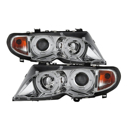Spyder BMW E46 3-Series 02-05 4DR Projector Headlights 1PC LED Halo Chrm PRO-YD-BMWE4602-4D-AM-C 5042408 5042408 Photo - Primary