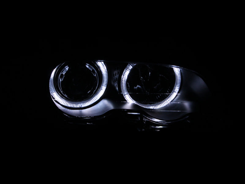 Anzo 2000-2003 BMW 3 Series E46 Projector Headlights w/ Halo Black 121269 Photo - Mounted