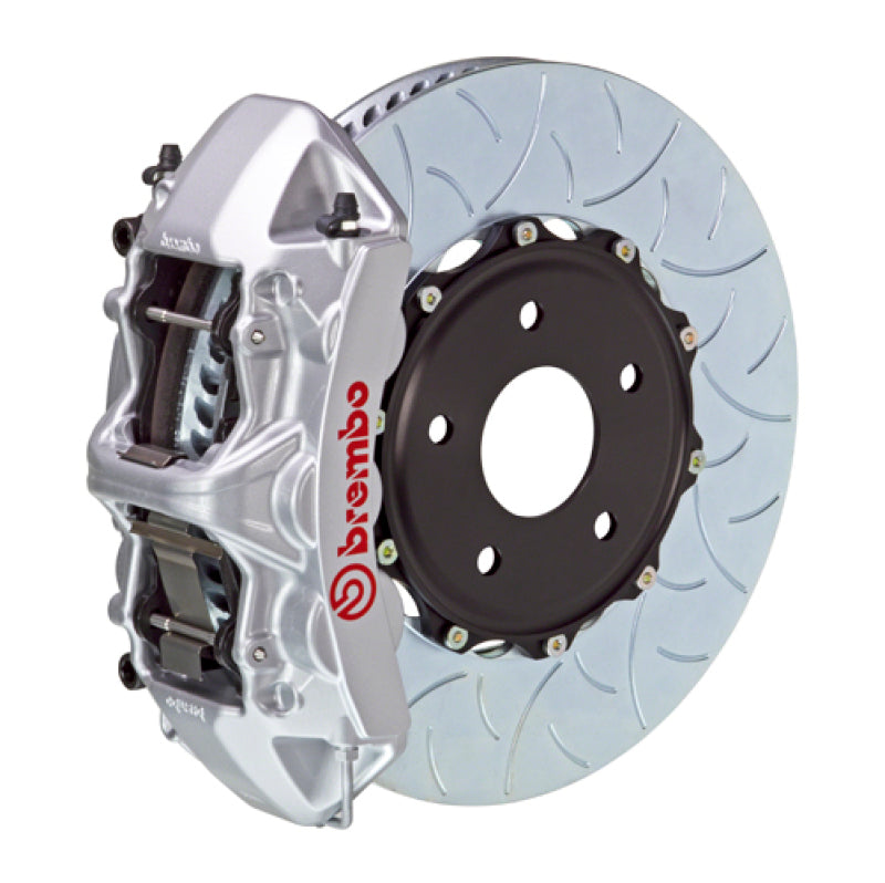 Brembo 22+ WRX Front GT BBK 6 Piston Cast 350x34 2pc Rotor Slotted Type-3-Silver 1N3.8023A3