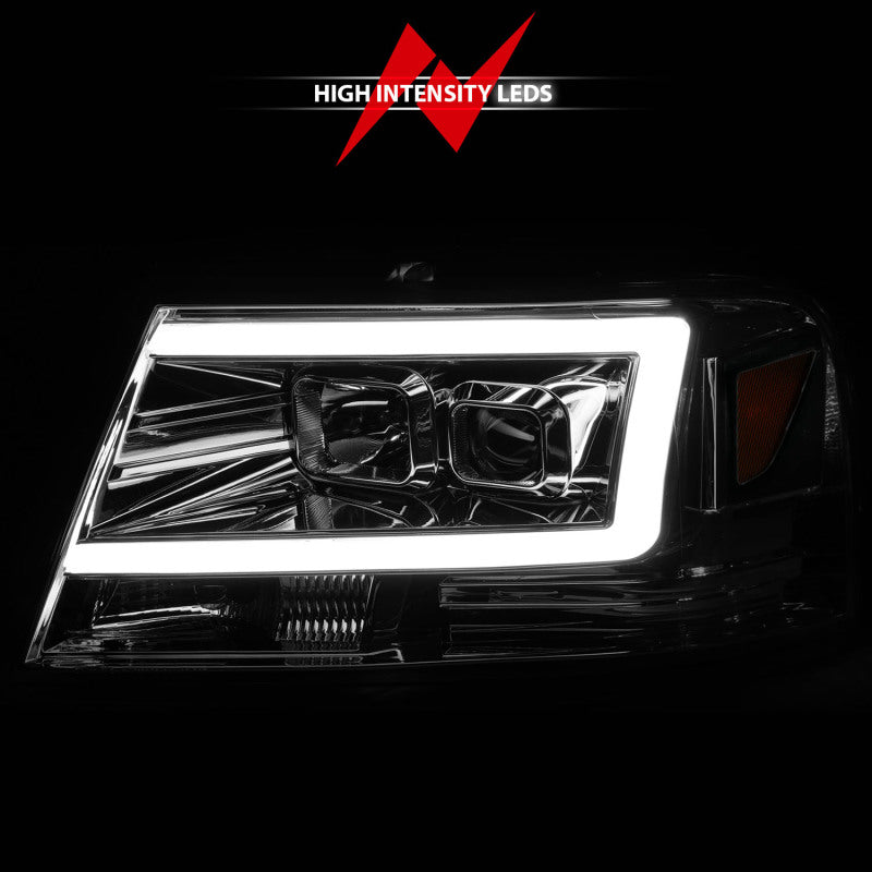 ANZO 2004-2008 Ford  F-150 Projector Headlights w/ Light Bar Chrome Housing 111542 111542 Photo - Unmounted