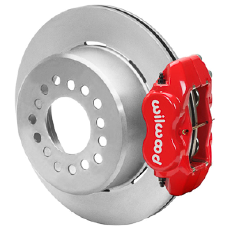 Wilwood Chevy Monte Carlo Forged 4 Piston DynaPro Red Caliper HP32 VV Plain Rotor - 12.19x0.81 140-17121-R