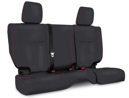 PRP Seats PRP 13-18 Jeep Wrangler JKU Rear Seat Cover/4 door - Black with Red Stitching B024-01 B024-01 Photo - Primary