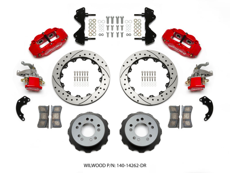 Wilwood Narrow Superlite 4R / MC4 Rear Kit 12.88 Drilled Red Currie Pro-Tour Unit Bearing Floater 140-14262-DR 140-14262-DR Photo - Primary