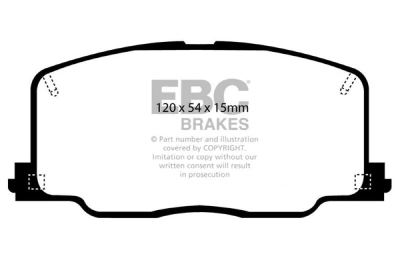 EBC 90-91 Lexus ES250 2.5 Yellowstuff Front Brake Pads 08FH8 DP4725R Photo - Primary