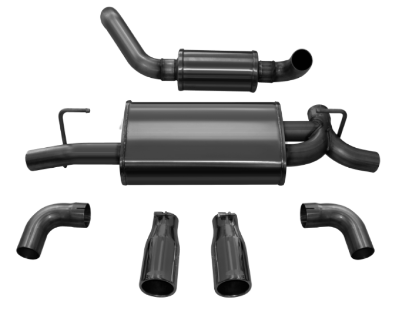 Corsa Performance 18+ Jeep Wrangler JL 2.5in Dual Rear Exit Black Tips Touring Axle 21016BLK Photo - Primary