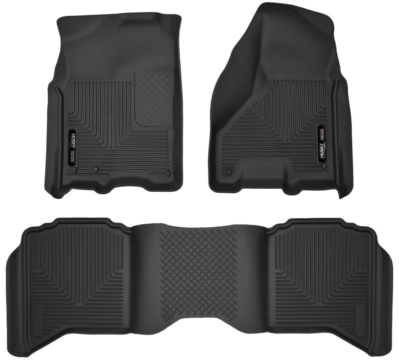 Husky Liners 10-12 Dodge Ram 2500/3500 Crew/Mega Cab X-Act Contour Black Floor Liner - 1st/2nd Row 53608 53608 Photo - Primary