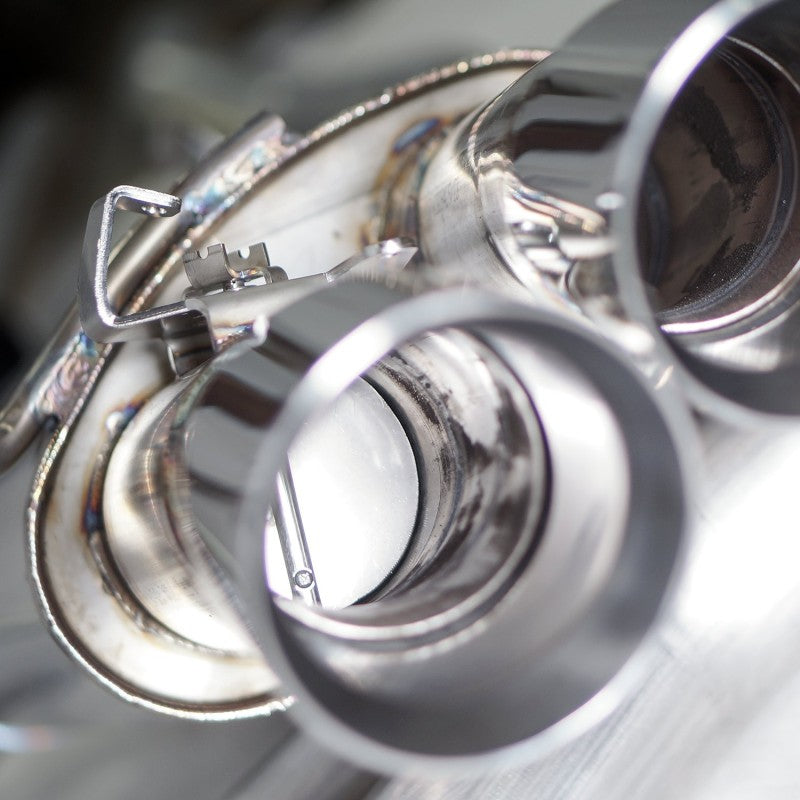 Stainless Works 18+ Ford Mustang GT Redline Cat-Back Performance Connect H-Pipe w/ Active Valves M18CBHPCV M18CBHPCV Photo - Close Up