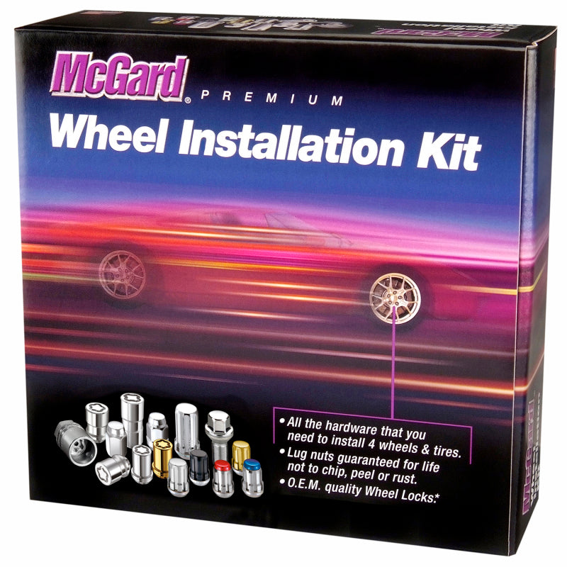 McGard 5 Lug Hex Install Kit w/Locks (Cone Seat Nut) 1/2-20 / 13/16 Hex / 1.5in. Length - Black 84531 84531 Photo - Primary