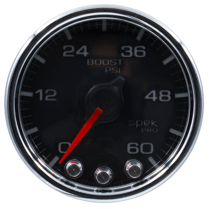 Autometer Spek-Pro Gauge Boost 2 1/16in 60psi Stepper Motor W/Peak & Warn Blk/Chrm P30431 P30431 User 2