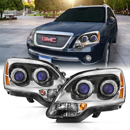 ANZO 2007-2008 Gmc Acadia Crystal Headlight Chrome Amber(OE) 111476 111476 Photo - Primary