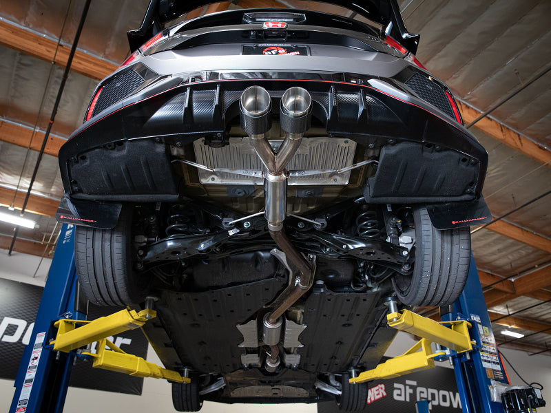aFe Takeda 2.5in 304SS Axle-Back Exhaust System 17-19 Honda Civic Type R L4-2.0L (t) 49-36626-C 49-36626-C Photo - Mounted