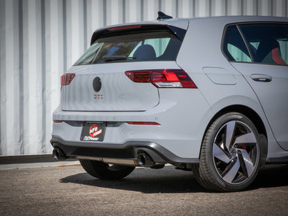 aFe Gemini XV 3in to 2 1/2in 304 SS Cat-Back Exhaust 22-23 Volkswagen GTI (MK8) 2.0L w/ Black Tips 49-36451-B 49-36451-B Photo - Mounted