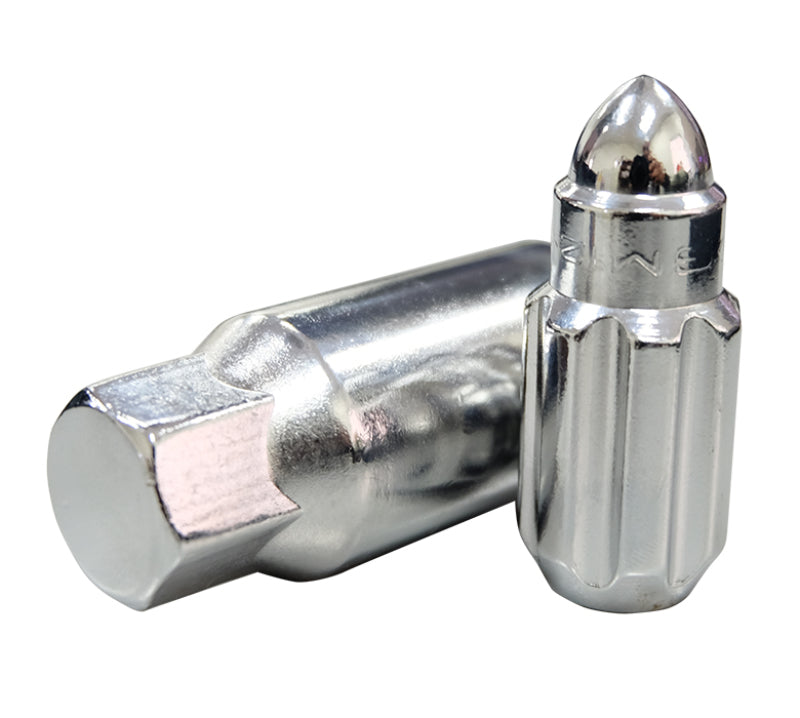 NRG M12 x 1.5 Steel Lug Nut Set  Bullet Shape 21 pc Silver W/ Lock Key 10T6B LN-LS500SL-21 Photo - Primary