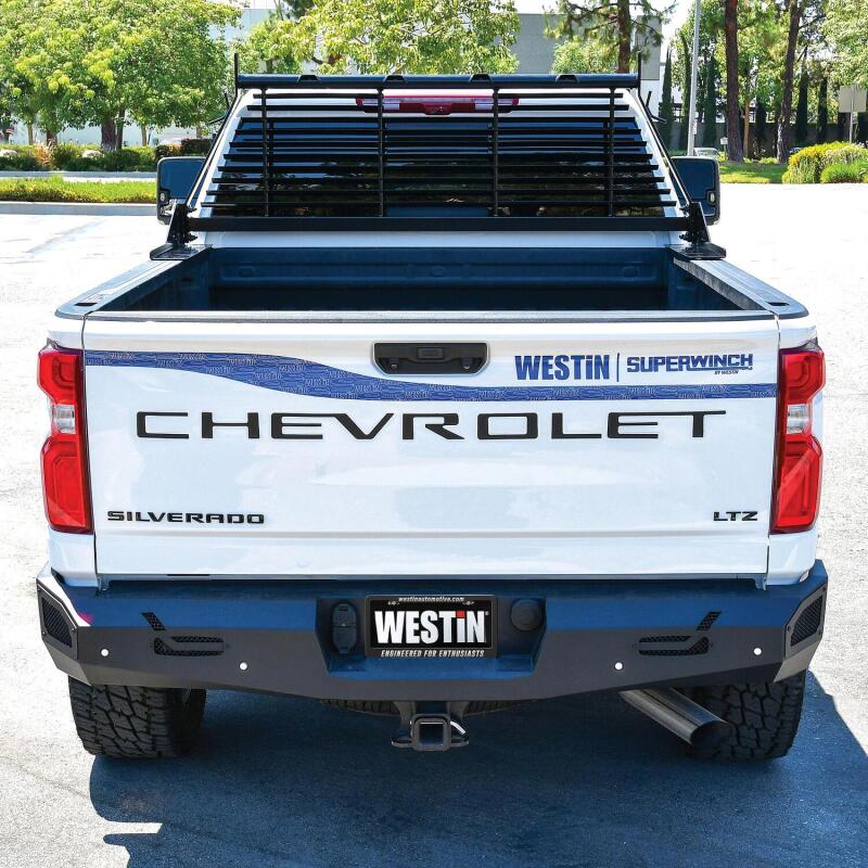 Westin 1999-2018 Chevrolet/Ford/GMC/Toyota Silverado/Sierra 1500/2500/3500 HD Headache Rack - Black 57-8025 57-8025 Photo - Mounted